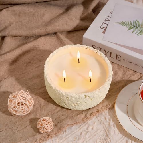 Viyffo 20oz Large Scented Candle - Lemongrass & Bergamot, 3 Wick Home Scented Candle, Non Toxic Soy for Women and Men, Ivo...