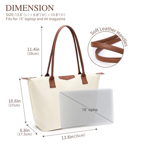 DIXEIGHT Tote Bag for Women, Casual Hobo Bag Vegan Leather Top-Handle Purse Foldable Shoulder Nylon Zipper Handbag