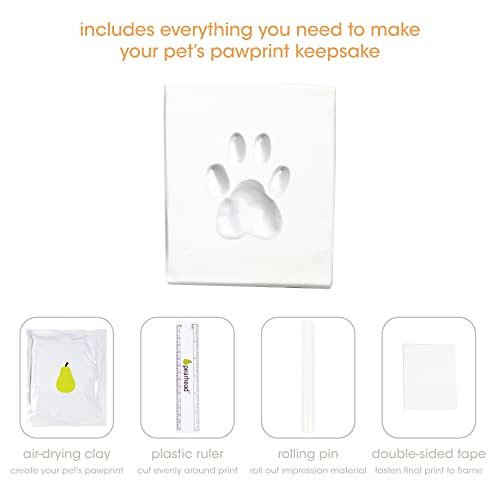 Pearhead Pet Photo Memory Box and Impression Kit for Dog or Cat Paw Print, Clay Paw Print Urn, Pet Memorial, Espresso