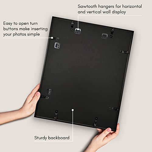 Americanflat 16x20 Metal Picture Frame with Tempered Glass - Use as 11x14 Frame with Mat or Display 16x20 Photo Without Ma...