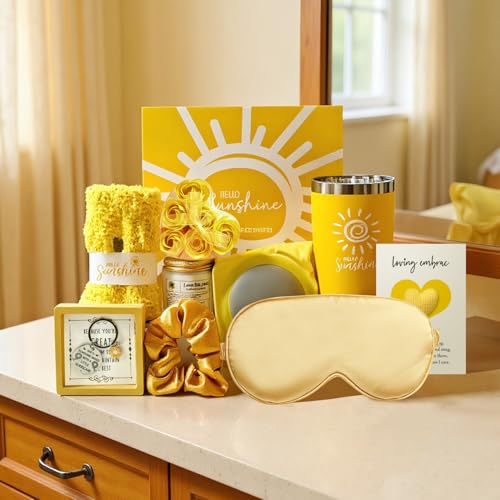 Birthday Gifts for Women Self Care Get Well Gifts Baskets Spa Care Package, Inspirational Sunflower Thinking of You Thank ...