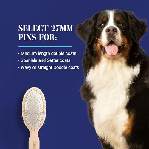 Chris Christensen Dog Brush, 27 mm Oval Pin Brush, Original Series, Groom Like a Professional, Stainless Steel Pins, Light...