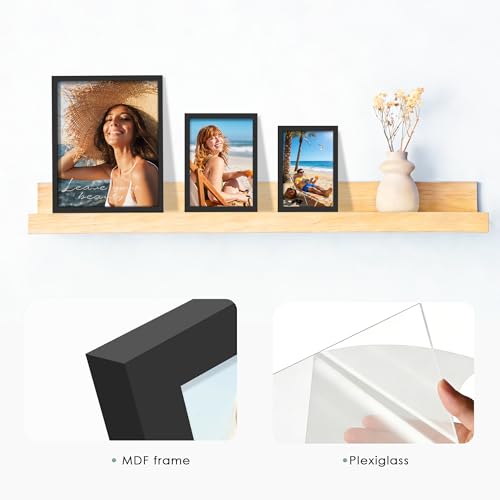 DUENPY 15 Pack Picture Frames Collage Wall Decor, Black Frame Set with 3pcs 8x10, 6pcs 5x7, 6pcs 4x6 for Gallery Display, ...