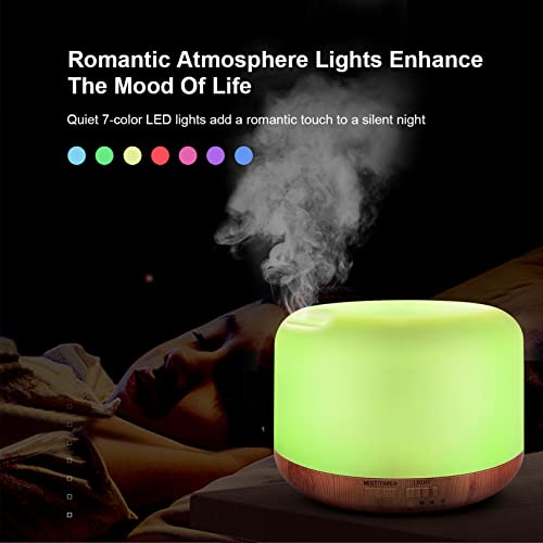300ML Essential Oil Diffuser, Remote Control Ultrasonic Aromatherapy Oil Diffusers Cool Mist Humidifier, Waterless Auto-Of...