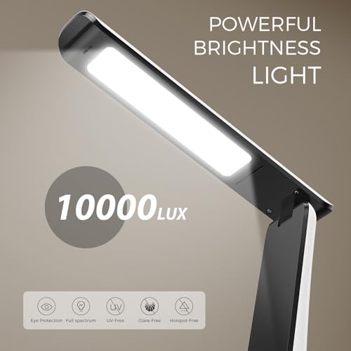 COTLIKE Light Therapy Lamp, 10000 LUX UV-Free LED Sunlight Light, Full Spectrum Mood Light Happy lamp, Touch Control Desk ...