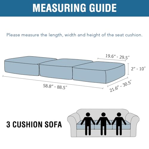 H.VERSAILTEX Velvet Stretch Couch Cushion Cover Plush Cushion Slipcover for Chair Loveseat Sofa Cushion Furniture Protecto...