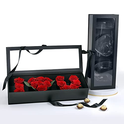 UNIKPACKAGING “I Love You” Flower Gift Letter Shaped Fillable Box, with Plastic Liner, Size 22″ x 8″ x 4″ inch, for Luxury...