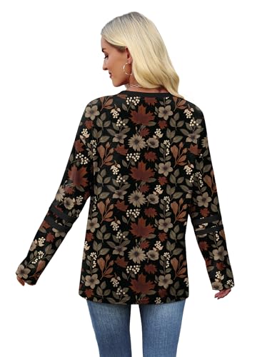 Sampeel Long Sleeve Shirts for Women Color Block Casual Tops Fall Outfits 2026 Basic Tees Trendy Spring Clothes