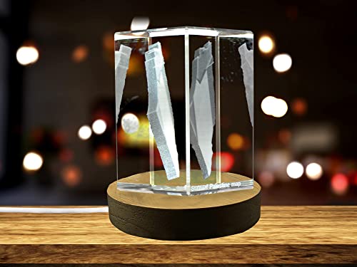 State of Palestine 3D Engraved Crystal 3D Engraved Crystal Keepsake/Gift/Decor/Collectible/Souvenir (Small)