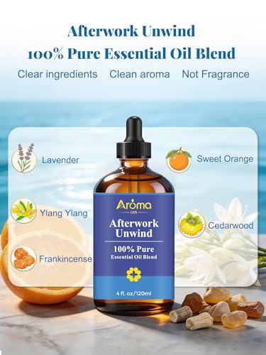 Afterwork Unwind — A 100% Pure Essential Oil Blend Bright Citrus-Floral Diffuser Blend that Helps You Switch Off The Noise...