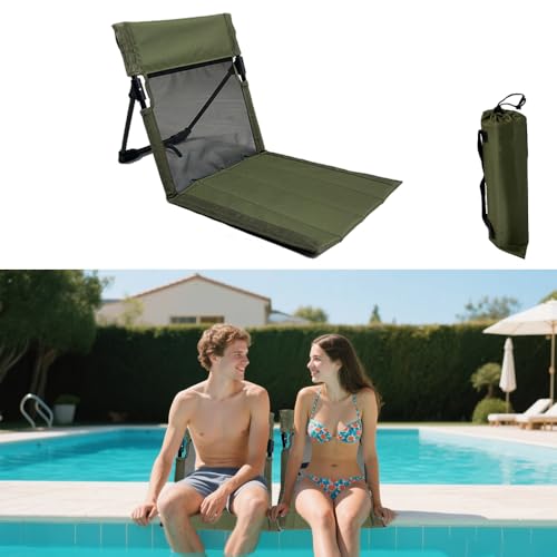 Verveens Portable Poolside Chairs with Mesh Backrest,Lightweight Foldable Beach Chairs with Carry Bag for SwimmingPool Sun...