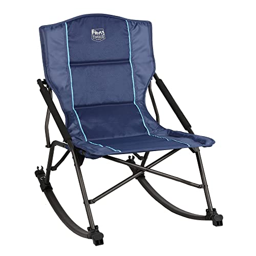 Timber Ridge Folding Rocking Camping Chair - Portable Outdoor Rocker Chair with Carry Bag - Supports 250 lbs
