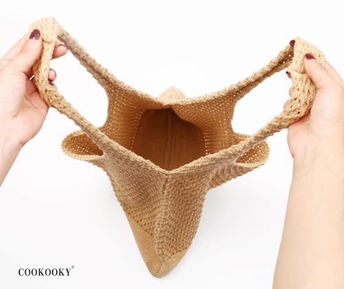 COOKOOKY Crochet Beach Tote bag Summer Beach Bag for Women Aesthetic Mesh Tote Bag Hippie Bag Knit Bag