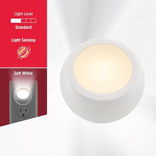 Energizer LED Rotating Night Lights Plug Into Wall Dusk to Dawn Sensor Home Decor Apartment Essentials Ambient Lighting Ni...