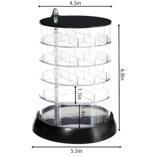 Clear 360 Degree Rotating Acrylic Jewelry Organizer for Dresser,Small Travel Earring Storage Box and Earring Organizers Ca...