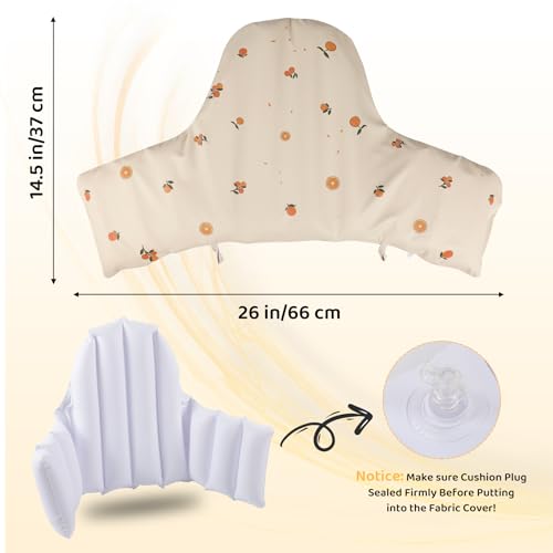 High Chair Cushion with Cover Pad for IKEA Antilop Babies Toddlers Inflatable & Reversible Built-in Inflatable Cushion