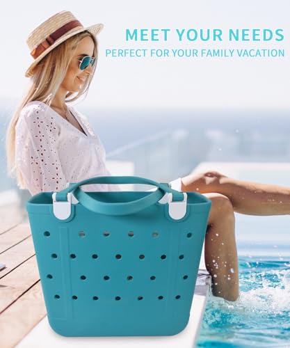 Addoklm Lightweight Extra large Rubber Beach Bag Small mini Tote Bag for Gym Waterproof medium Open Handbag for Pool Sports