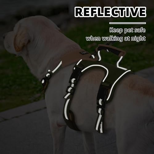 PUPTECK Escape Proof Dog Harness and Leash Set Upgraded No Pull Reflective Dog Vest with Lift Handle, Easy Control Pet Har...
