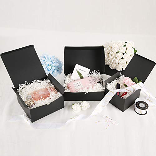 JINMING 10 Gift Boxes 8x8x4 Inches, Matte Black Gift Boxes Bulks for Mother's Day, Father's Day, Party, Birthday, Groomsma...