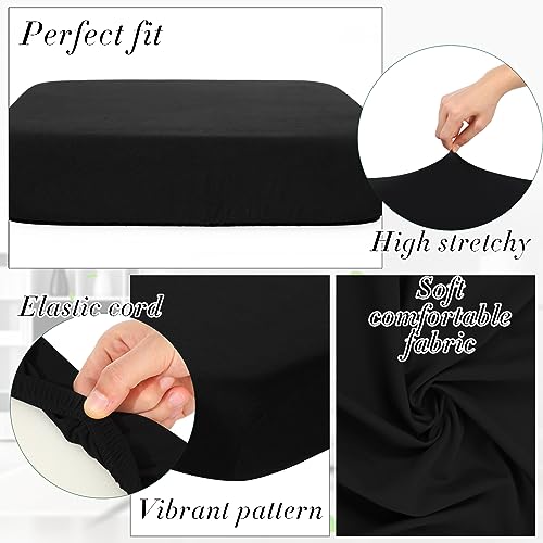 Newwiee Set of 4 Stretch Patio Cushion Covers Sofa Couch Seat Chair Slipcovers Cushion Cover Replacement Furniture Protect...
