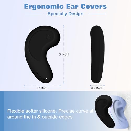 FERNIDA Ear Covers for Hair Dye Dryer Curling Flat Iron, Heat Protection Reusable Silicone Ear Protectors for Salon Home, ...