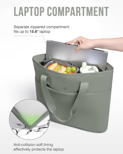 GLORIEROO 2-in-1 Cooler Bags Insulated for Women, Insulated Tote with 15.6‘’Laptop Compartmen for Work, Nurse, Outdoor