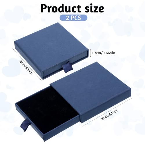 Piriuuo 2 Pack Square Bracelet Box, Cardboard Jewelry Gift Box Necklace Boxes with Lids Small Gift Boxes Pendant Storage C...