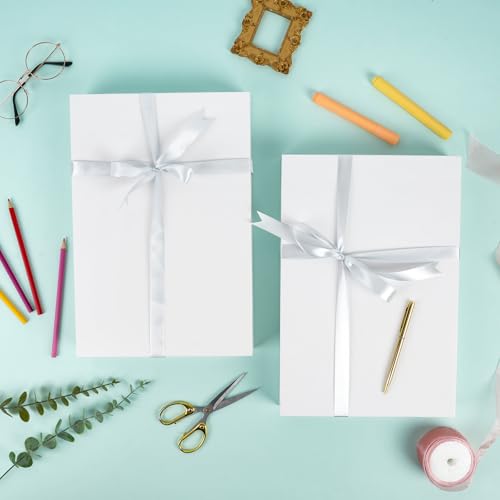 Moretoes 16pcs Gift Boxes with Lids for Presents, White Robe Boxes, for Wrapping Gifts, Valentine's Day, Holidays, Birthda...