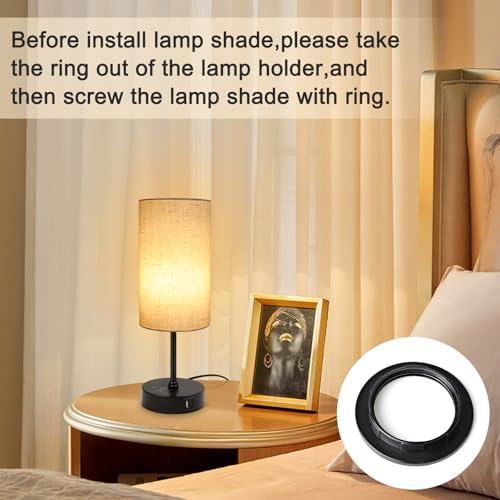 Unicozin Table Lamp, 3 CCT 3000K/4500K/6500K & RGB Color Changing, Stepless Dimmable Small Bedside Lamp for Reading, Ambie...