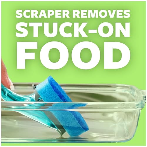 Scotch-Brite Zero Scratch Dishwand, Dishwasher-Safe Scrub Wand with Built-in Scraper, Gentle Scrubbing Power, Stands Uprig...
