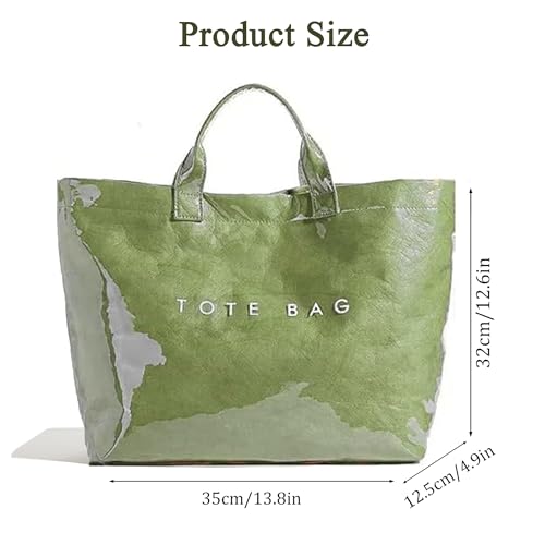 BBIQI PVC Tote Bag for Women Waterproof Plastic Summer Tote Letter Print Hobo Handbag for Beach, Pool, Picnic, Travel & Gift