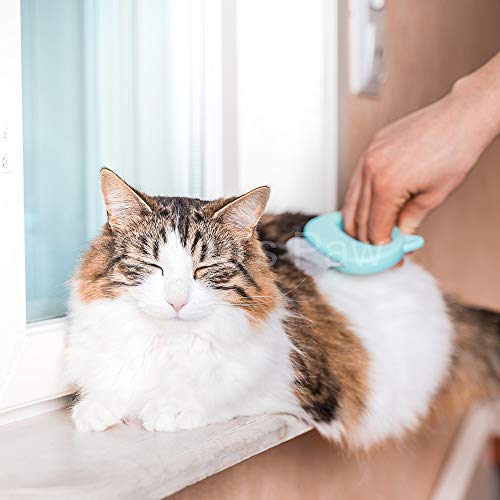 Leo's Paw The Original Pet Hair Removal Massaging Shell Comb Soft Deshedding Brush Grooming and Shedding Matted Fur Remove...