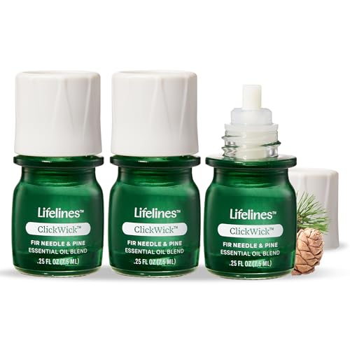 ClickWick Essential Oil Blends for Lifelines Diffusers, 3-Pack Walk in The Woods Set - Essential Oil Blend Refill for Cand...