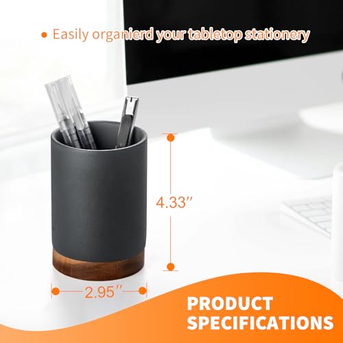 Pen Holder for Desk, Ceramic Pencil Organizer & Makeup Brush Holder, Office Decor and Desk Accessories，Perfect Office Orga...