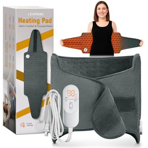 Heating Pad for Back, Electric Heating Pad for Period Cramps, Wrap Around Heat Pad for Waist Stomach Neck Shoulders, Anniv...