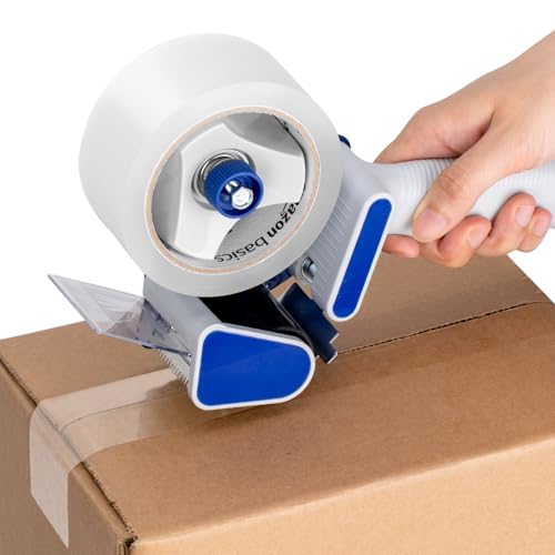 Amazon Basics Strong Plastic Adhesive Packing Tape for Shipping, Sealing Boxes, Moving and Storage, Clear, Low Odor, 1.88 ...