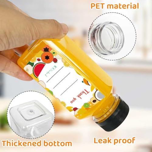 Sanyuanzhou 48pcs 8oz Juice bottle with caps,Plastic bottles with caps, Reusable Clear Bulk Beverage Containers for Juice,...