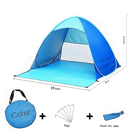iCorer Automatic Pop Up Instant Portable Outdoors Quick Cabana Beach Tent Sun Shelter