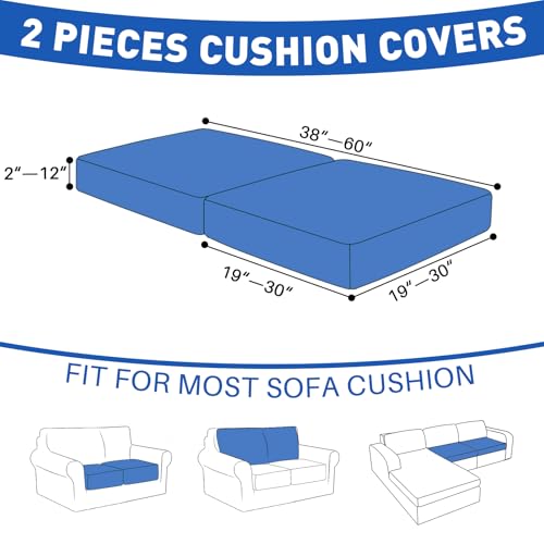 MAXIJIN Waterproof Couch Cushion Covers Stretch Sofa Seat Slipcovers Washable，Sectional Outdoor Cushion Covers with Elasti...