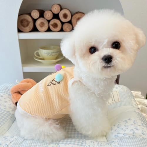 Spring & Summer Pet Clothes Tank Top - Ice Cream Pattern Breathable Tank top for Dogs & Cats, Cool Sleeveless Shirt for Te...