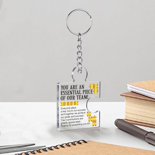 DRMNPKT Team Appreciation Gifts for Employee Coworker Staff Bulk, Teamwork Thank You Gift Set Puzzle Piece Acrylic Keychains