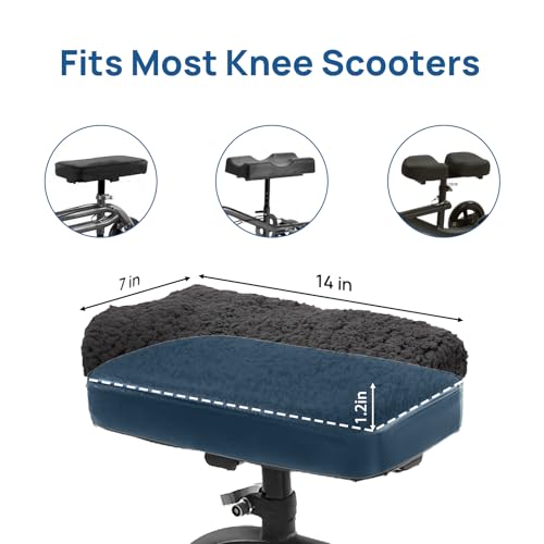 JOYTUTUS Knee Scooter Cushion Cover, Knee Scooter Pad for Comfort, 1.2" Thick Foam Cushion Knee Walker Accessories with Re...