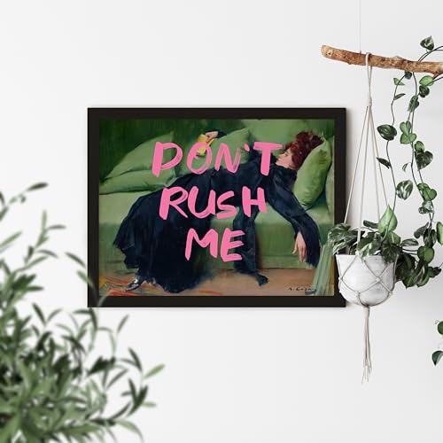 TwoDays Maximalist Wall Decor, Eclectic Aesthetic Large Wall Art Print, Don't Rush Me Altered Portrait, Antique Victorian ...