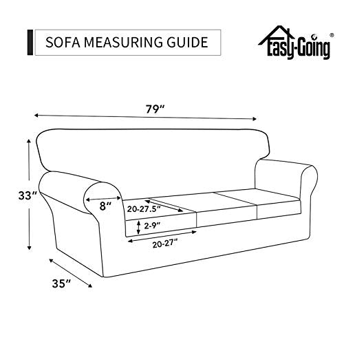 Easy-Going 4 Pieces Stretch Soft Couch Cover for Dogs - Washable Sofa Slipcover for 3 Separate Cushion Couch - Elastic Fur...
