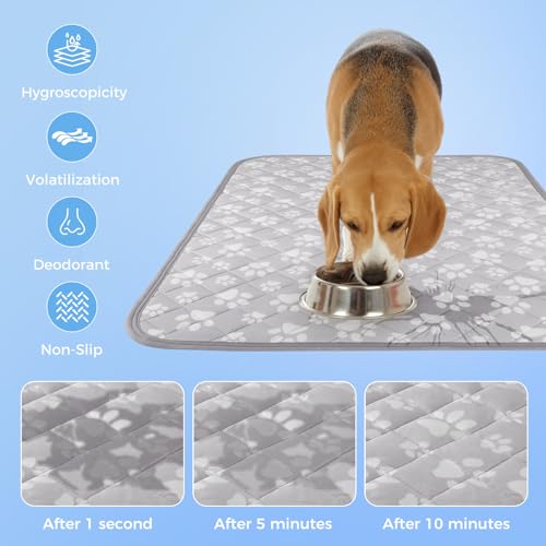 Rywell Cooling Mat for Dogs New Grey Edition, 24''x 18''Endothermic Color Changing Arc-Chill Cooling Fiber,Washable Non-To...