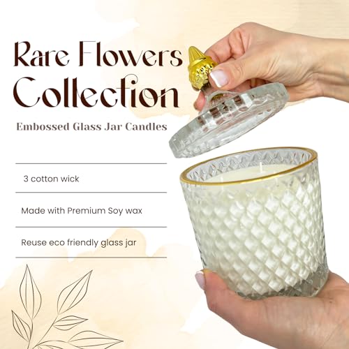VIONAMI Luxury Scented Candle Gift – Black Bat Rare Flower Fragrance in Elegant Glass Jar, Decorative Soy Candles Gifts fo...