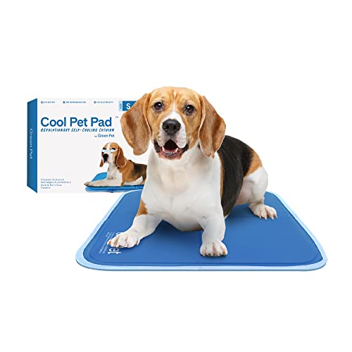 The Green Pet Shop Cool Pet Pad - Small, Blue - Self-Cooling, Pressure Activated Mat for Dogs & Cats from 9-20 lbs - Non-T...
