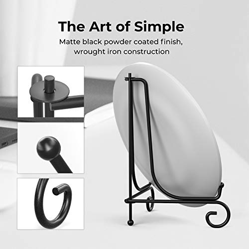 TR-LIFE 4 Pack Plate Stands for Display - 8 Inch Plate Holder Display Stand + Metal Easel Stand for Picture Frame, Decorat...