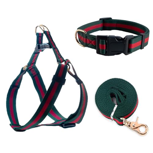 Premium and Stylish Dog Collar Harness and Leash,Soft Comfortable，Chest Adjustable Pet Harness,Luxury Fashion Dog Harness ...