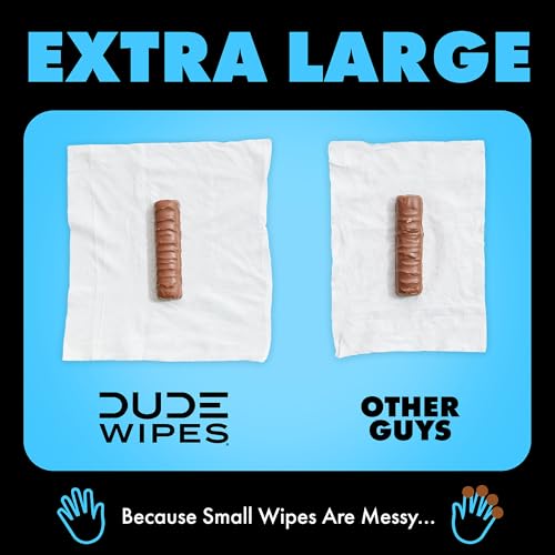 DUDE Wipes Flushable Wet Wipes 48 Count Dispenser, Unscented Wet Wipes with Vitamin-E & Aloe, Septic and Sewer Safe